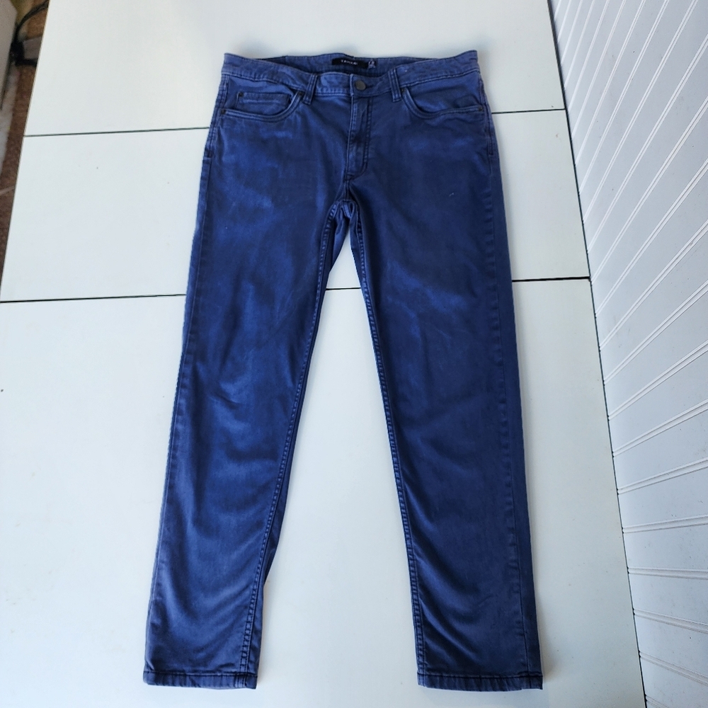 Tahari Pants Mens 33x29 Blue 5 Pockets Straight Leg Casual Stretch